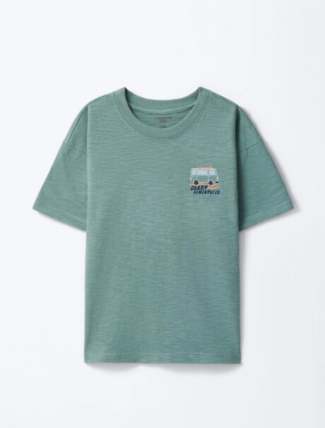 CAMISETA INFANTIL CON ESTAMPA VERDE