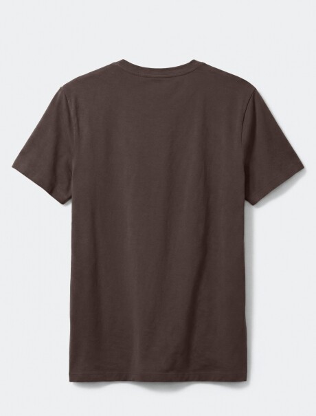 CAMISETA BÁSICA CUELLO EN V MARRÓN