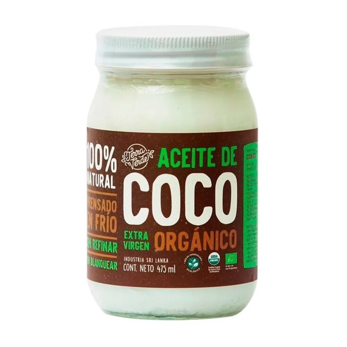 Aceite de Coco Orgánico Terra Verde Extra Virgen 475ML 