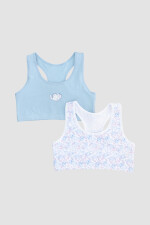 Pack x2 tops stitch algodon Celeste