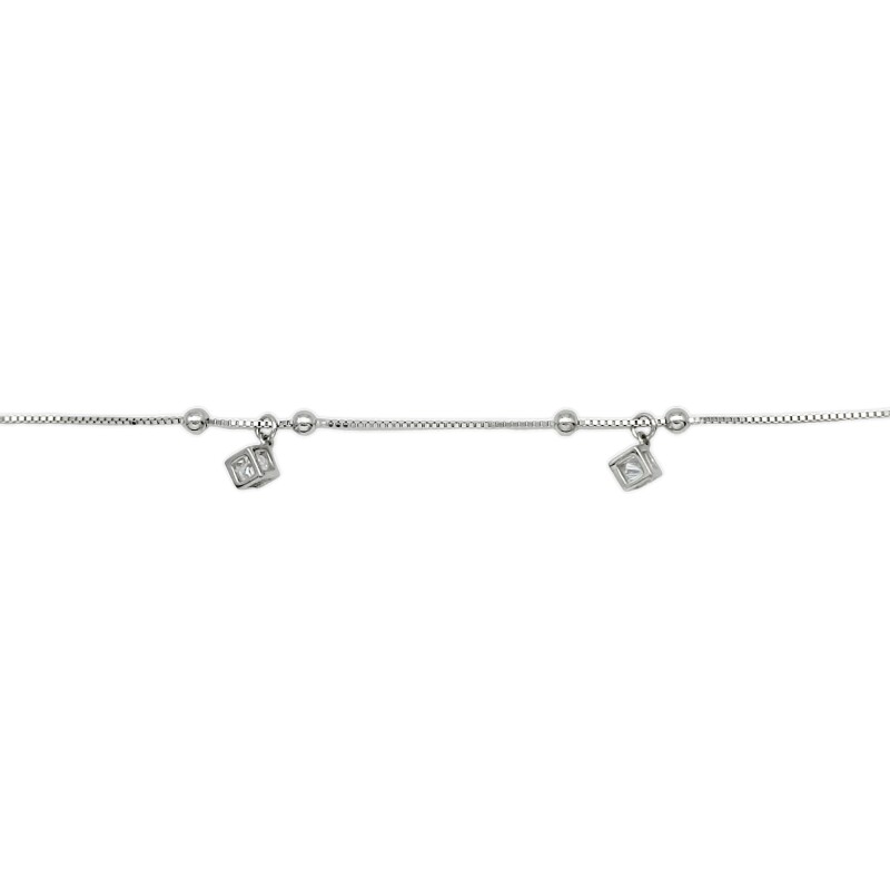 Tobillera Cubos-Plata 925-Piedra zirconia-PU3220 conpiedra