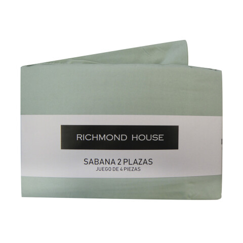 Juego Sábanas 1 Plaza y Media Richmond House Lisas 100% Microfibra JADE
