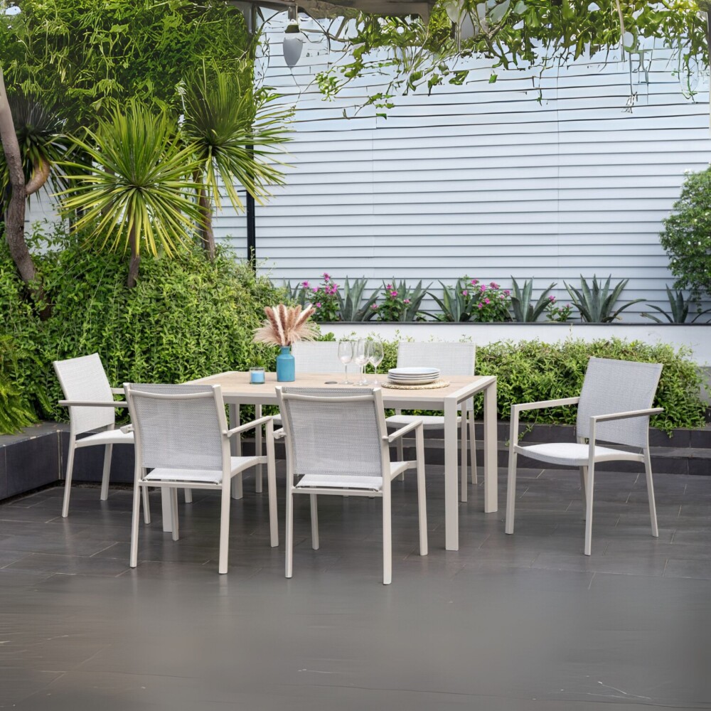 Mesa De Aluminio Para Jardín - Urbanite - 160x90 Beige