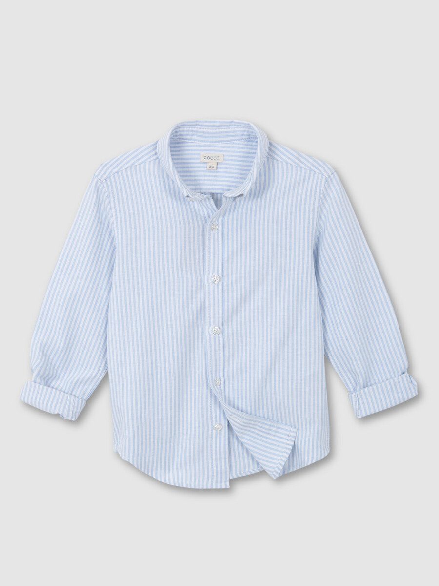 Camisa Oxford Rayas Azul