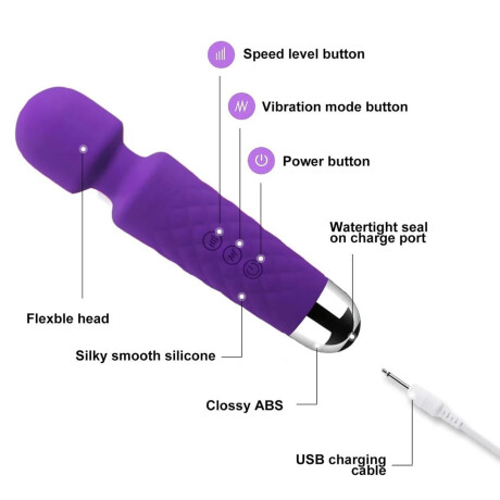 Vara Vibradora Massager USB Violeta