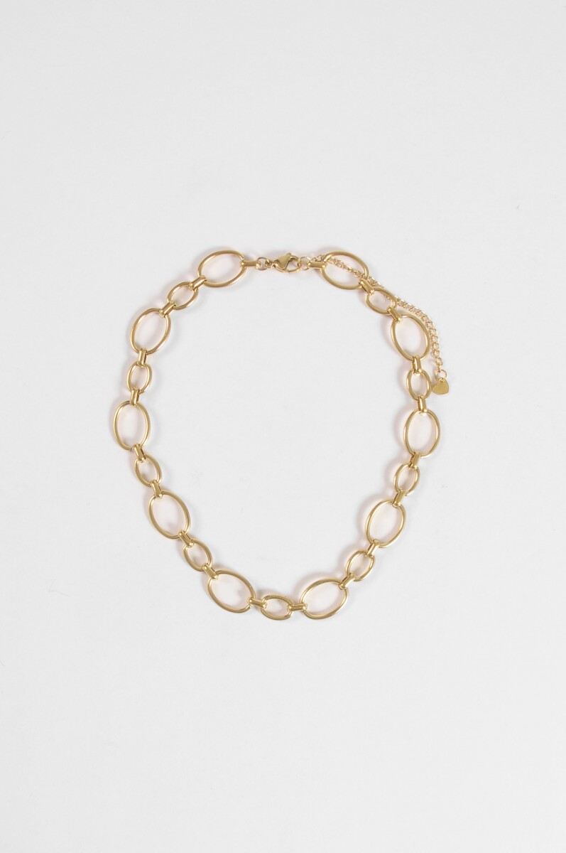 Collar acero cadena eslabones - dorado 