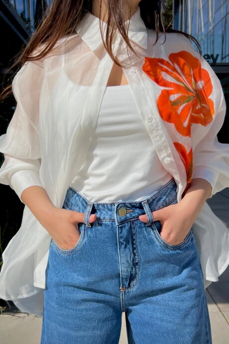 Camisa pintura a mano Piera Off White