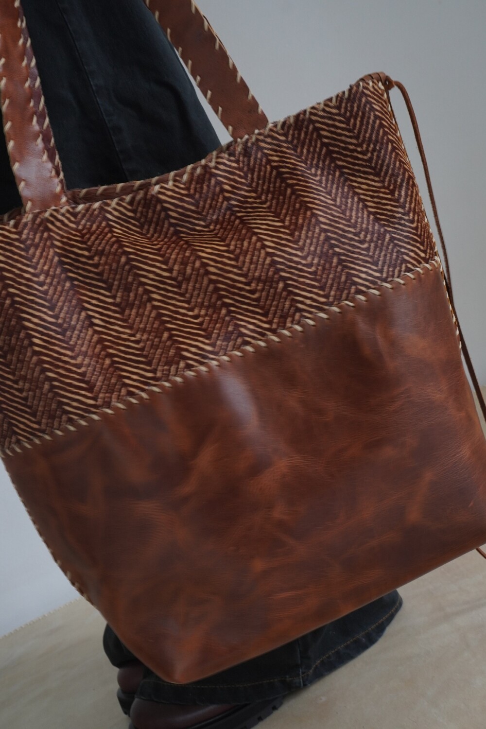 Taba Handbag Tweed Chocolate