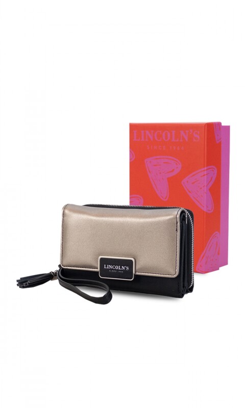 BILLETERA LOLA NEGRO Y PLATA