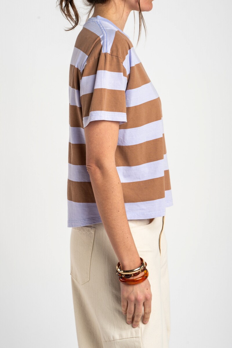 Remera Rayada Algodón Lila