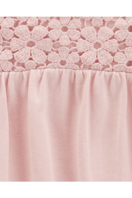 Set dos piezas de algodón, pantalón y body con canesú en broderie Sin color