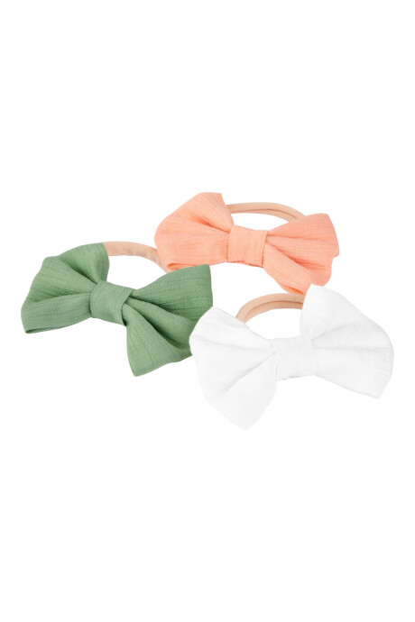 Pack tres colitas de pelo, diseño moñas Sin color