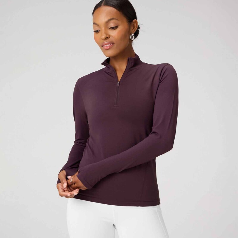 Top Feather Tech+ Half-Zip Top Mujer Oxblood