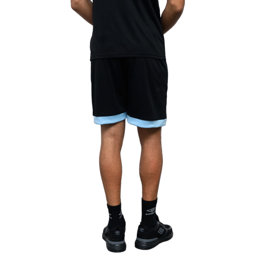Short de Hombre Umbro S Futbol Negro - Celeste