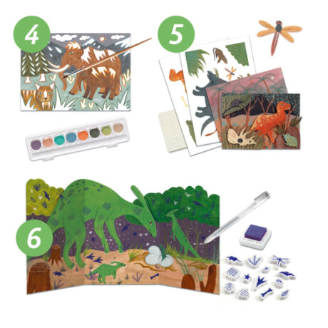 Kit de Manualidad Djeco 6 manualidades Dino Box