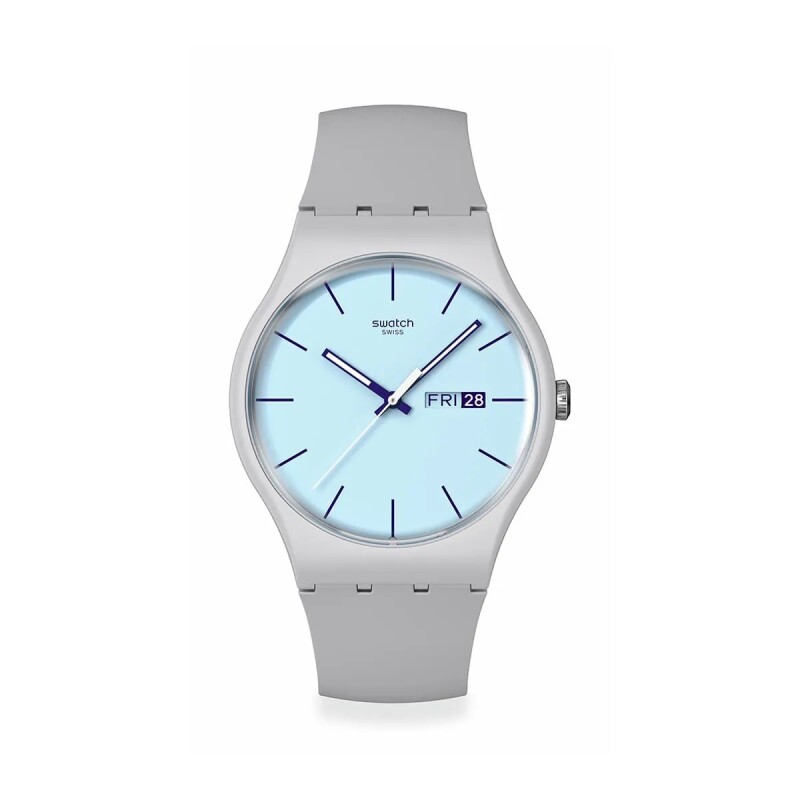 Reloj Swatch SO29M702 Blueberry Sky de silicona Gris
