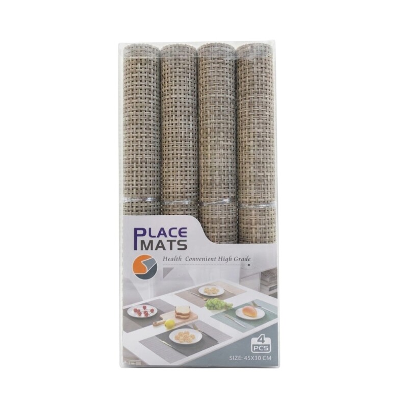 SET INDIVIDUAL RECT BEIGE COMB 30X45CM 4PZAS Unica
