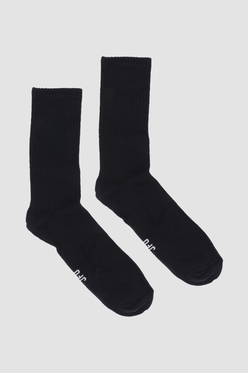 Medias deportivas lisas con felpa interior Negro