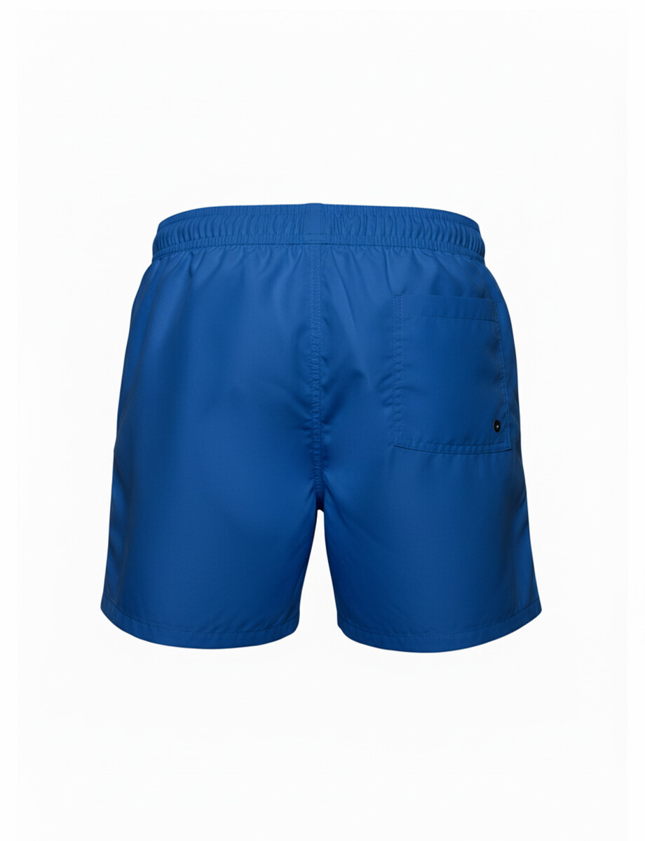 Short de baño liso azul