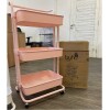 Carro Estante de 3 niveles rosa