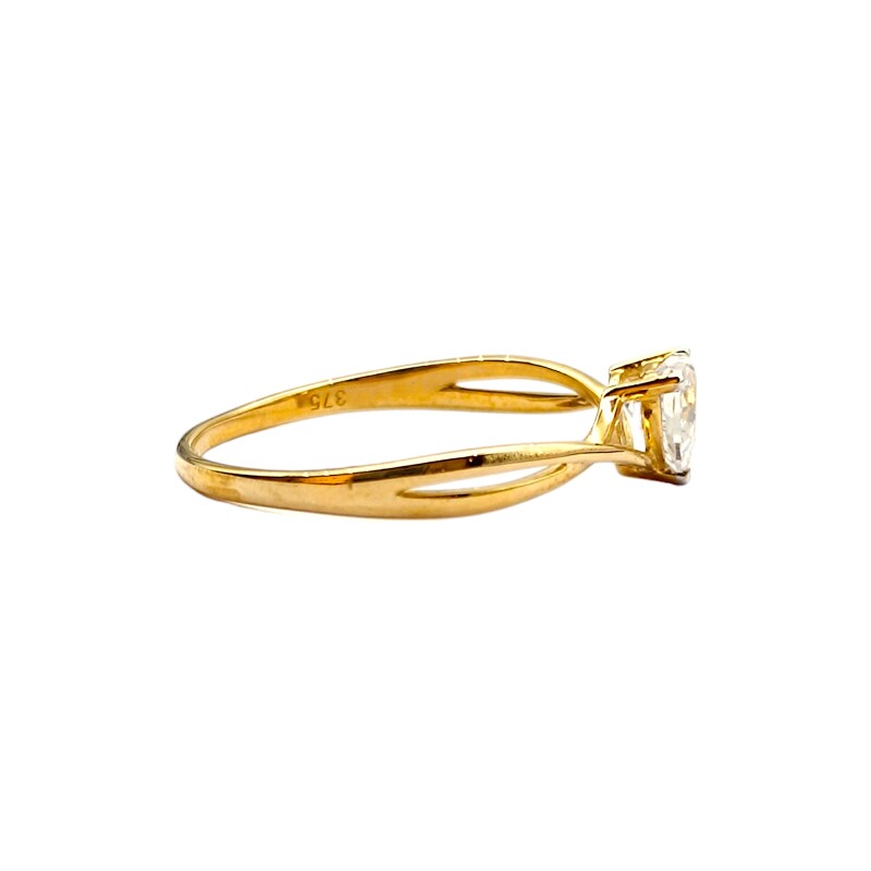 Anillo Corazón-Oro bajo-Piedra Zirconia-AN8060 conpiedra