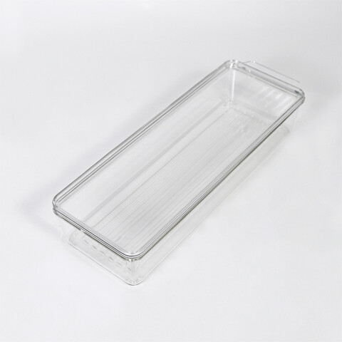 ORGANIZADOR RECT ACRIL TRANSP C/TAPA 30X10X5CM Unica