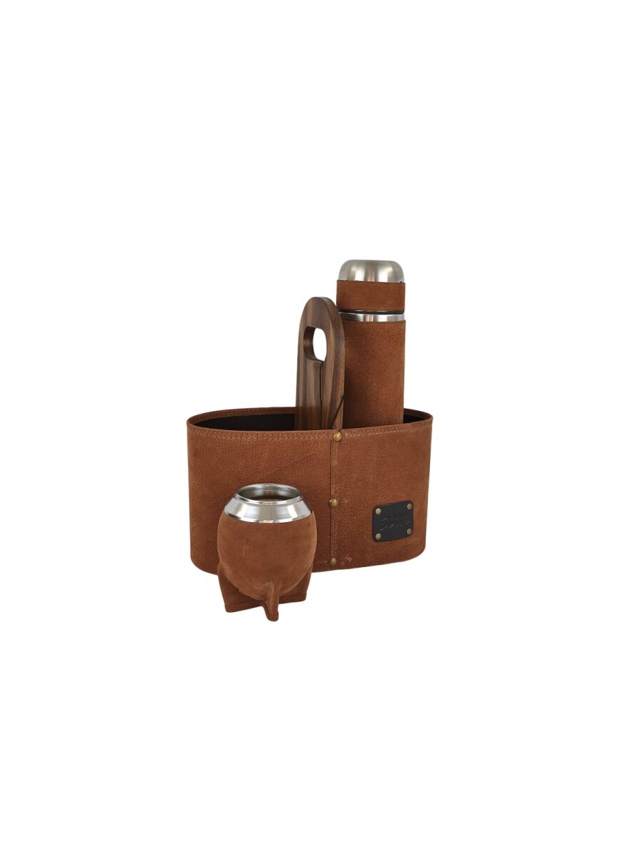 Set matero para auto en cuero Pecarí - Oxido 