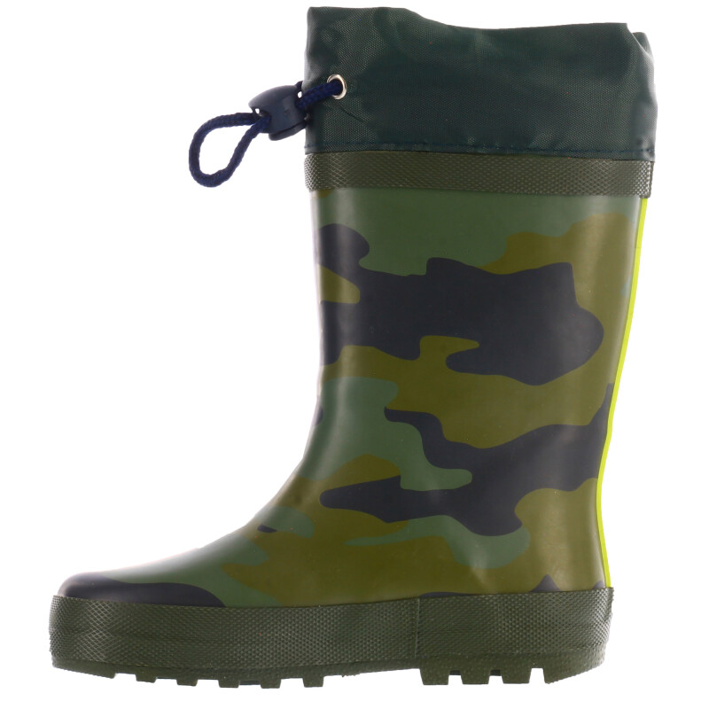 Bota de Niño Croco Kids de lluvia CAMO con puño de nylon ajustable Verde