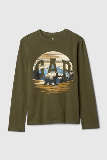 Remera Logo Gap Manga Larga Niño Bear