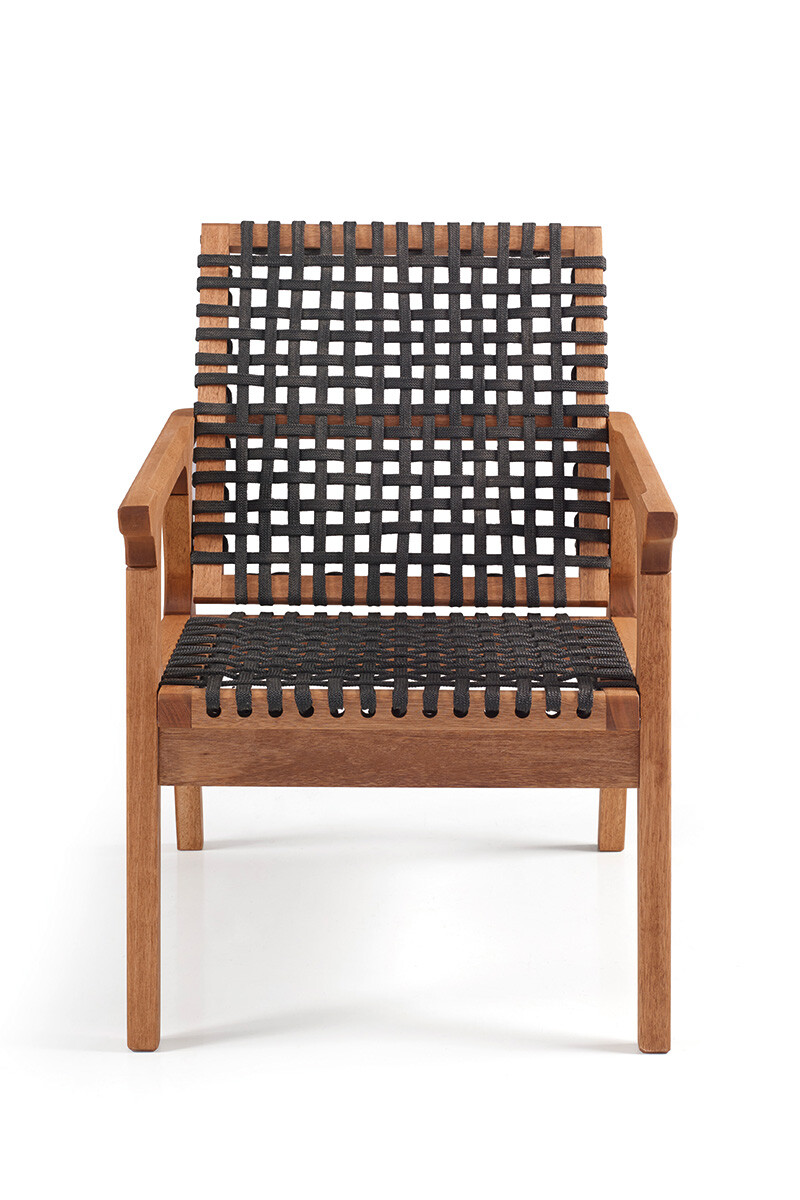 TRACO POLTRONA POLTRONA TRACO CUERDA NEGRA 58x72x83CM JATOBA