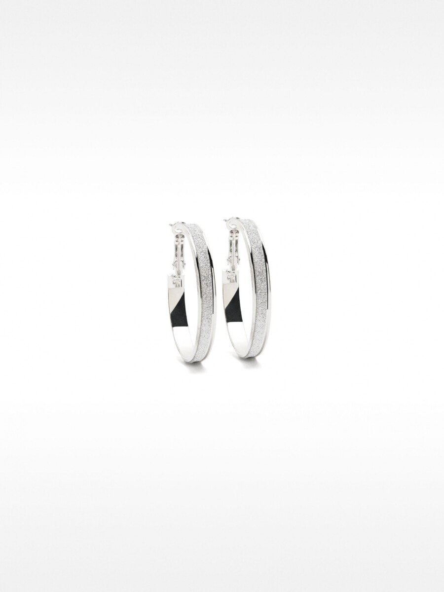 Aros Medianos Brillantes plateado