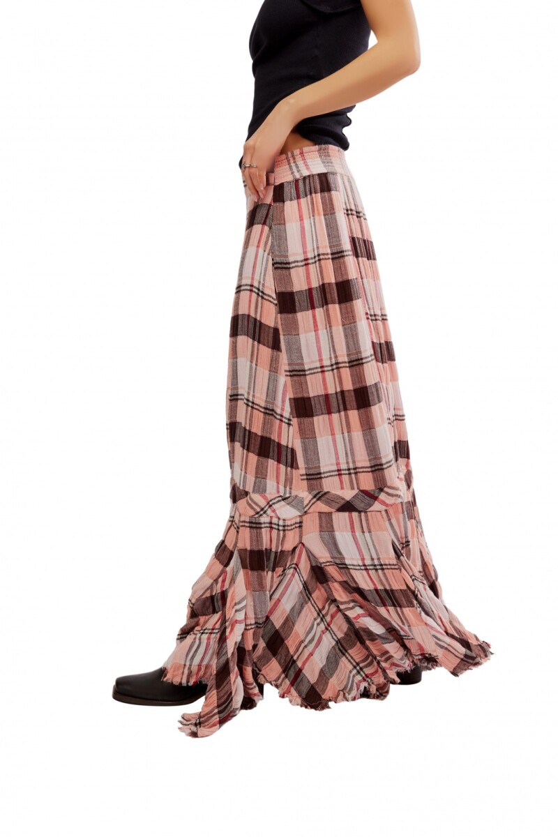 FALDA MAXI PLAID Rojo