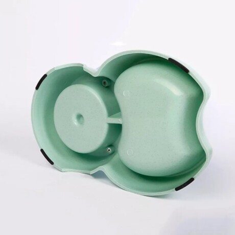 Plato Comedero Dispensador de comida Mascotas Perro Gato Verde