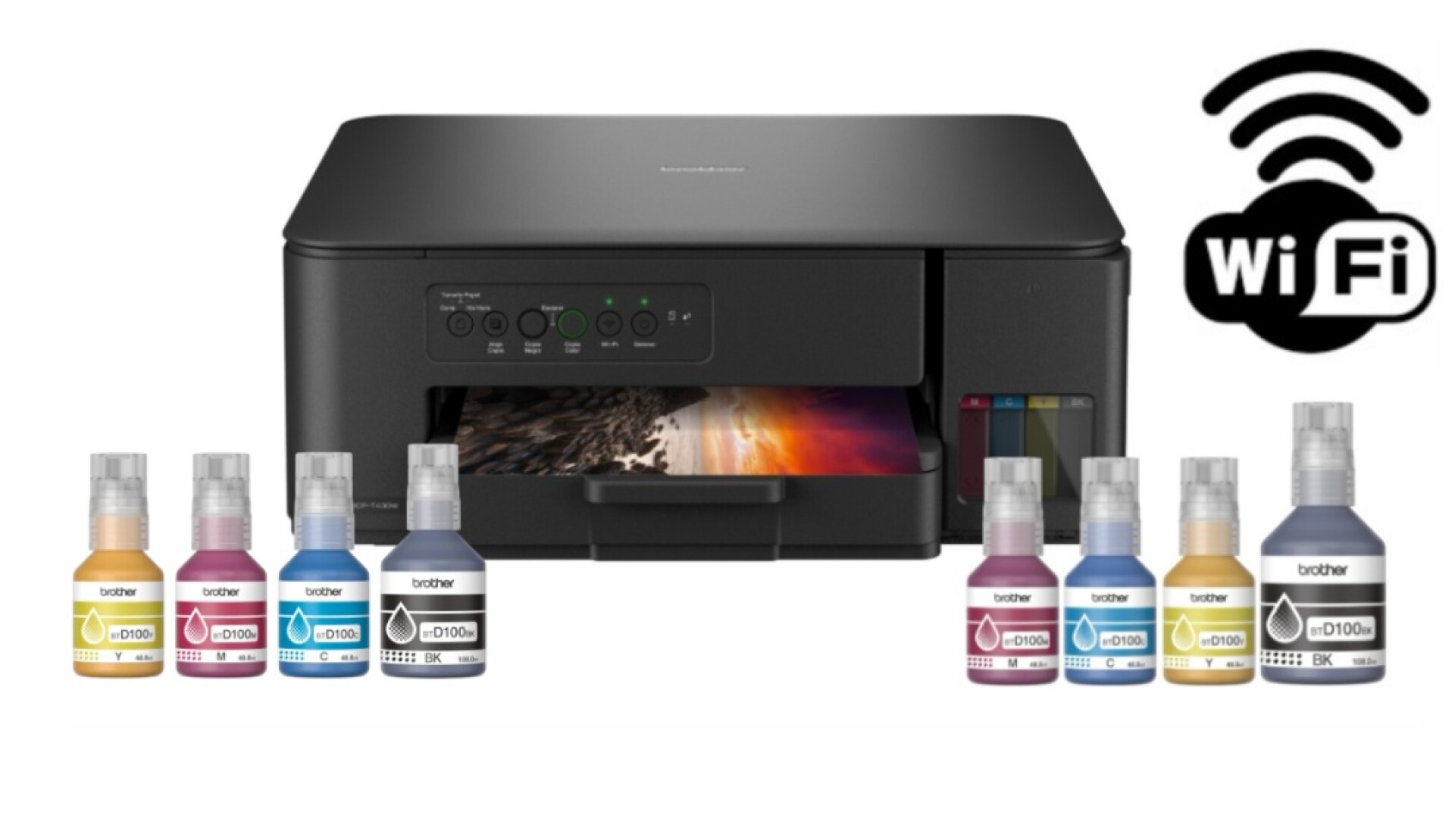 Impresora Brother Multifunción Wi-fi + Botellas de Recarga Extra 