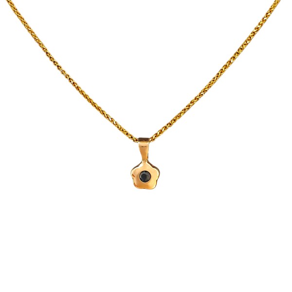 Dije Flor-Oro bajo-Piedra Zafiro-CP8553 conpiedra