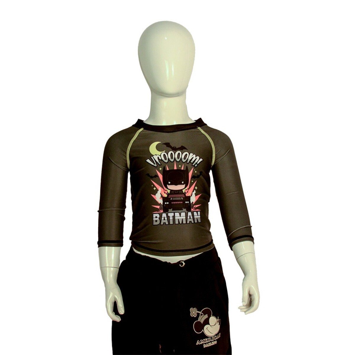 Remera DC Batman Protección UV de Niños - BAITSS24801 - Gris-negro 