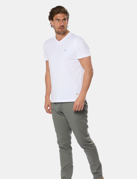 PANTALÓN DE LINO CON CINTURA ELASTIZADA Verde Oscuro
