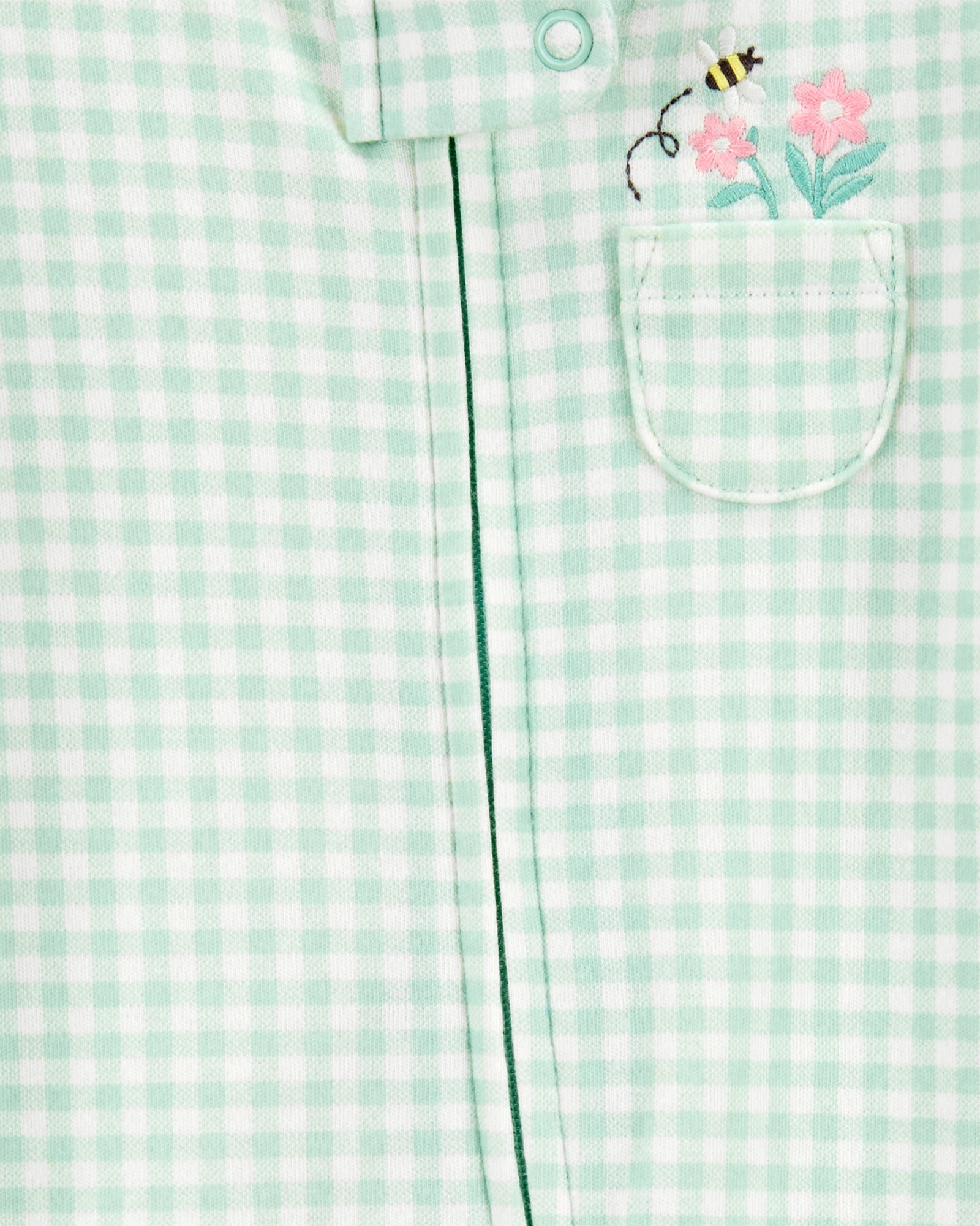 Pijama una pieza de algodón, con pie, diseño a cuadros Pijama una pieza de algodón, con pie, diseño a cuadros