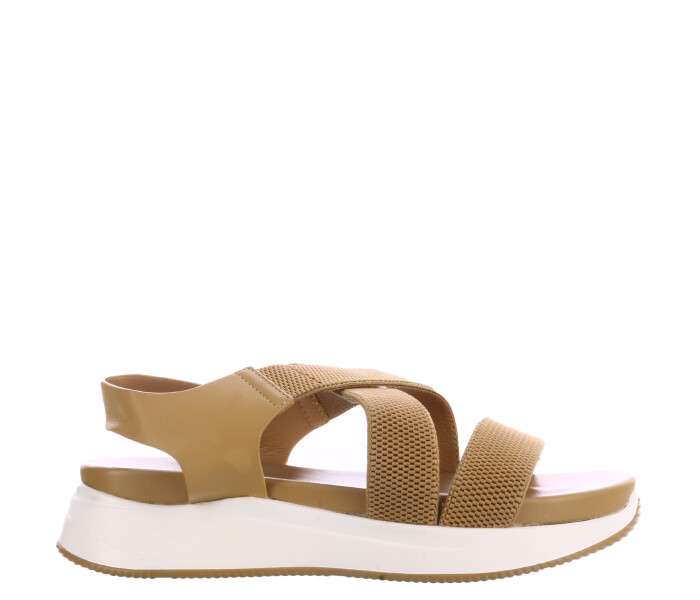 Sandalia ALMA con tiras elasticas Beige