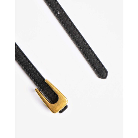 Cinturón Con Hebilla Metálica Negro