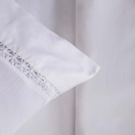 JUEGO DE SÁBANAS QUEEN ALGODON BLANCO FLORAL LACE 200H