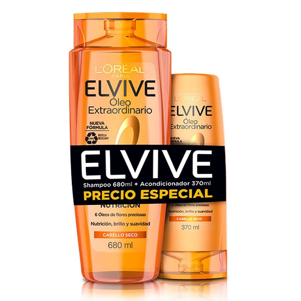 Shampoo L'Oréal Elvive Oleo Extraordinario - Pack Ahorro 680 ML + AC 370 ML 