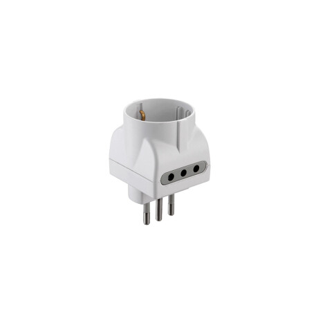 ADAPTADOR SCHUKO +2(2P+T) Adaptador Schuko + 2 (2P+T) 10A Blanco