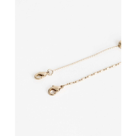 Pulsera Flexible Set Metal Corazón Bañado En Oro Dorado