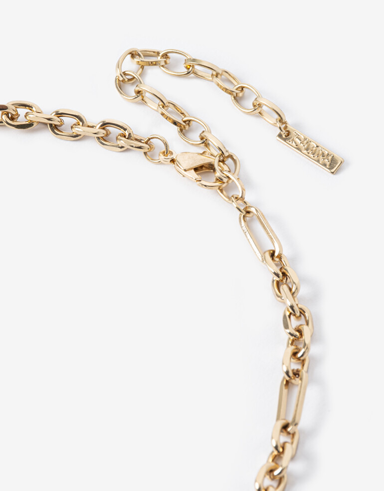 Collares Cortos Metal Collar Corto Eslabon Metálico. - Dorado