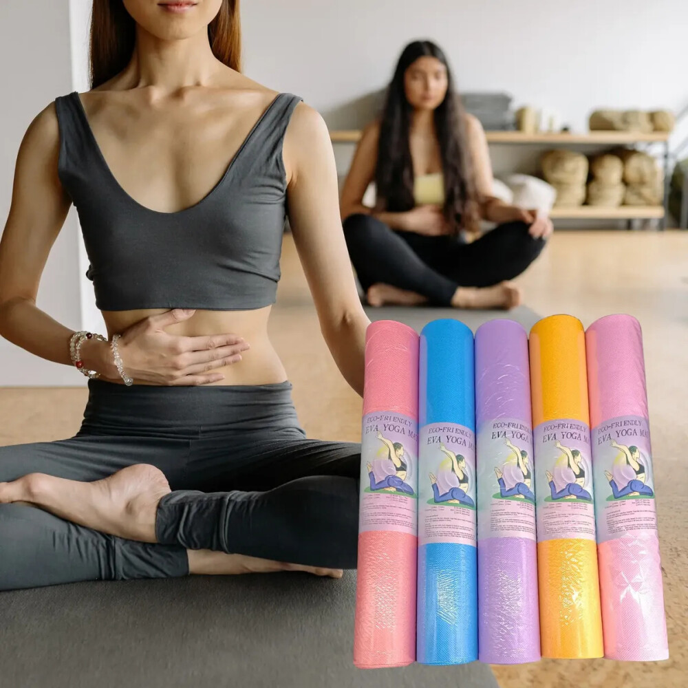 Alfombra para ejercicio, yoga, pilates. 4mm de espesor Celeste