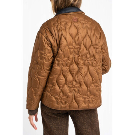 Campera Flores Reversble Chocolate