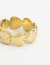 Anillos Medianos y Grandes Metal Anillo Dorado Con Corazones - Dorado