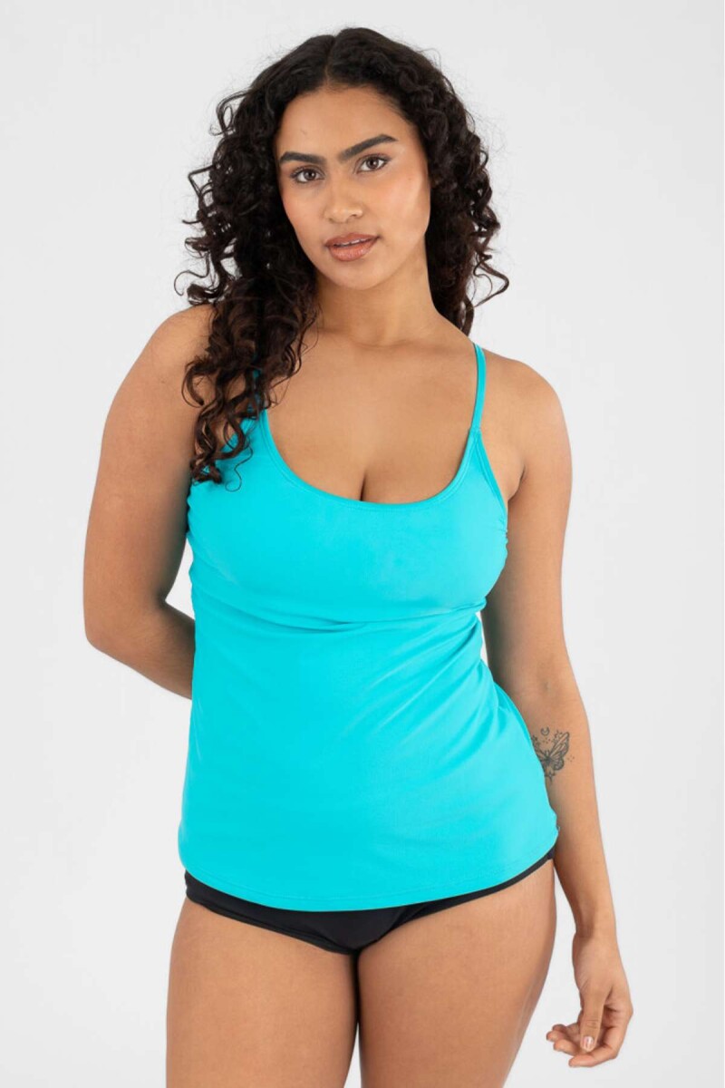 Tank tera evasé - Turquoise 