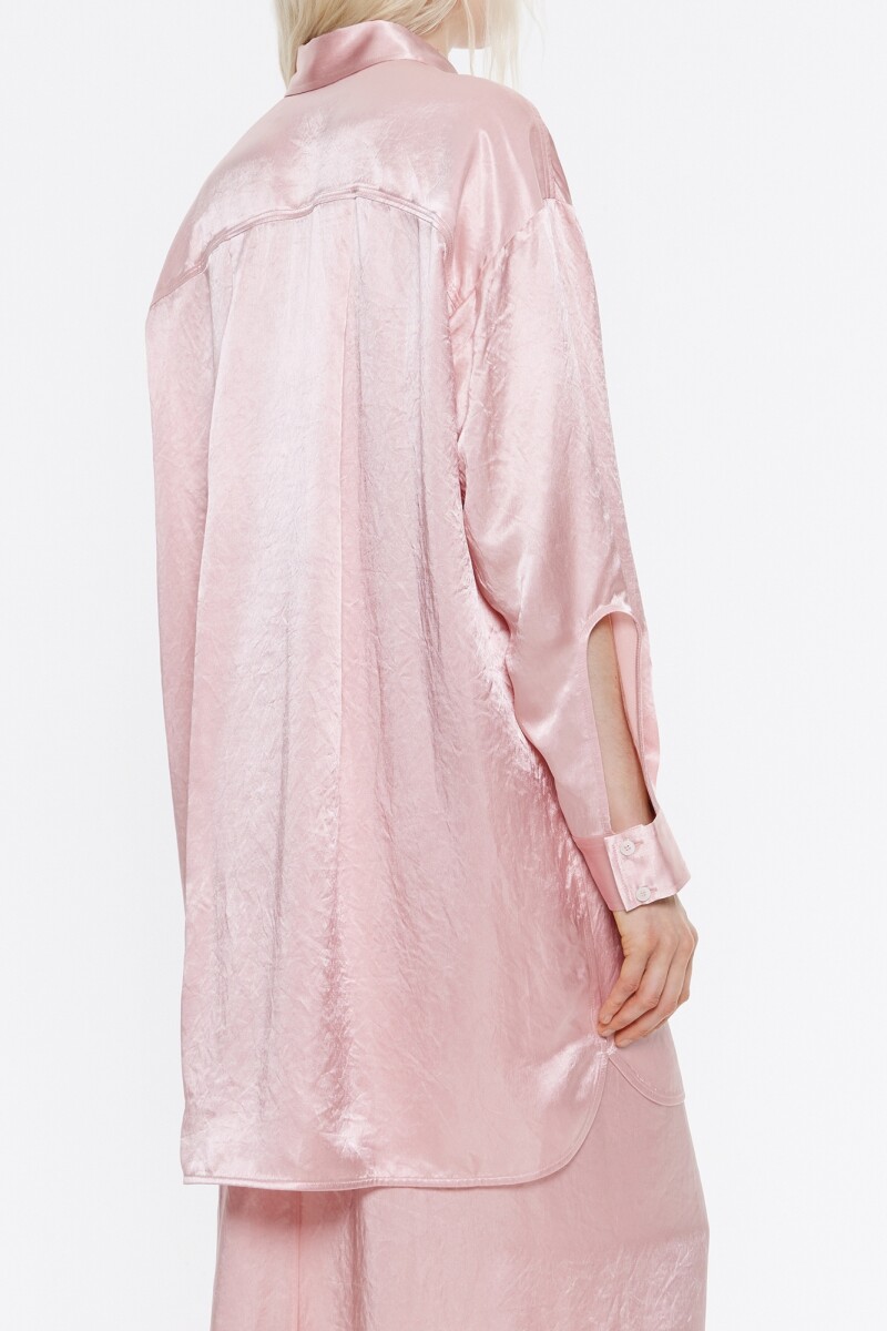 CAMISA OVERSIZE SATÉN Rosa